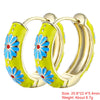 1 Pair Sweet Flower Enamel Plating Copper 18k Gold Plated Hoop Earrings