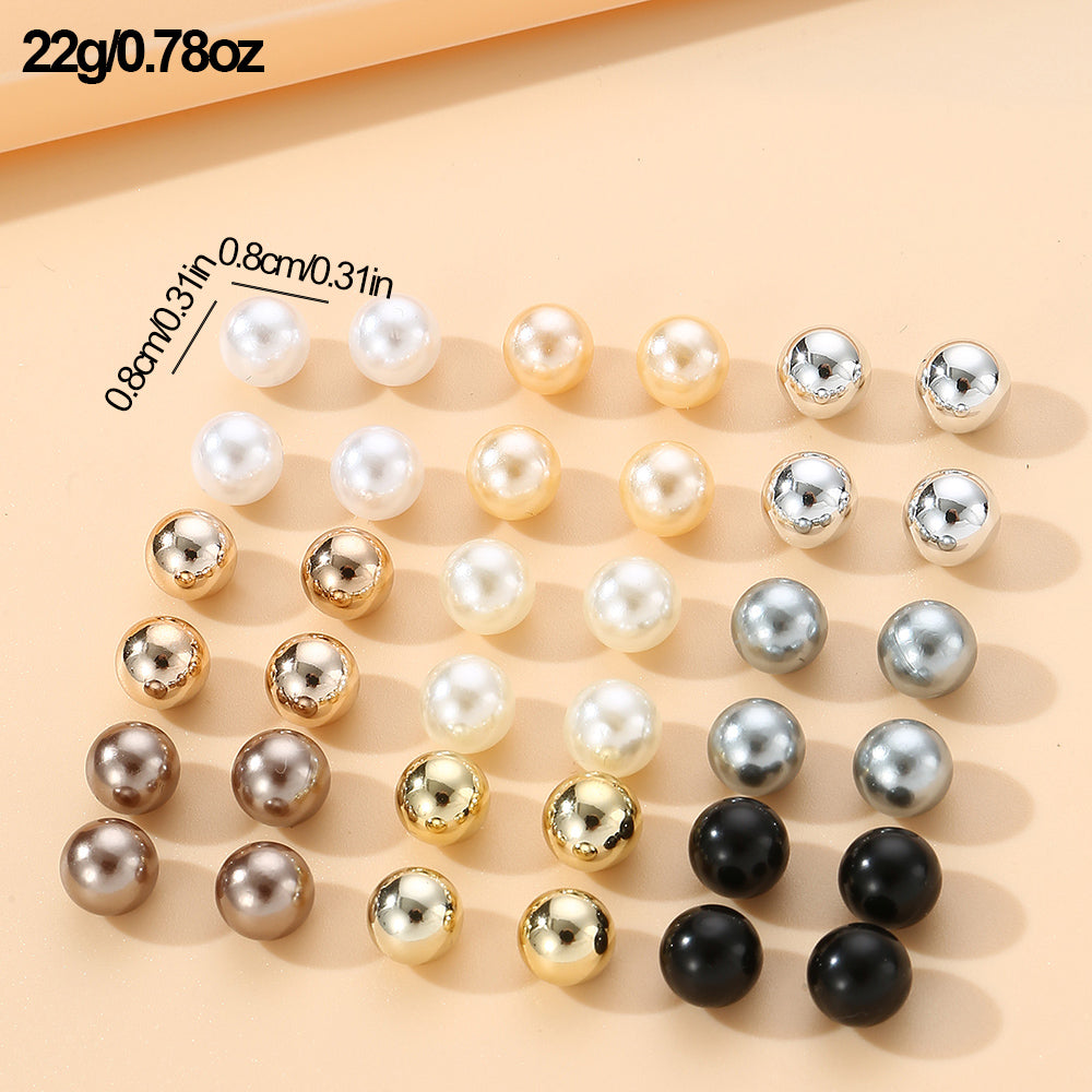 1 Set Simple Style Korean Style Pentagram Pearl Flower Inlay Alloy Artificial Pearls Artificial Diamond Ear Studs