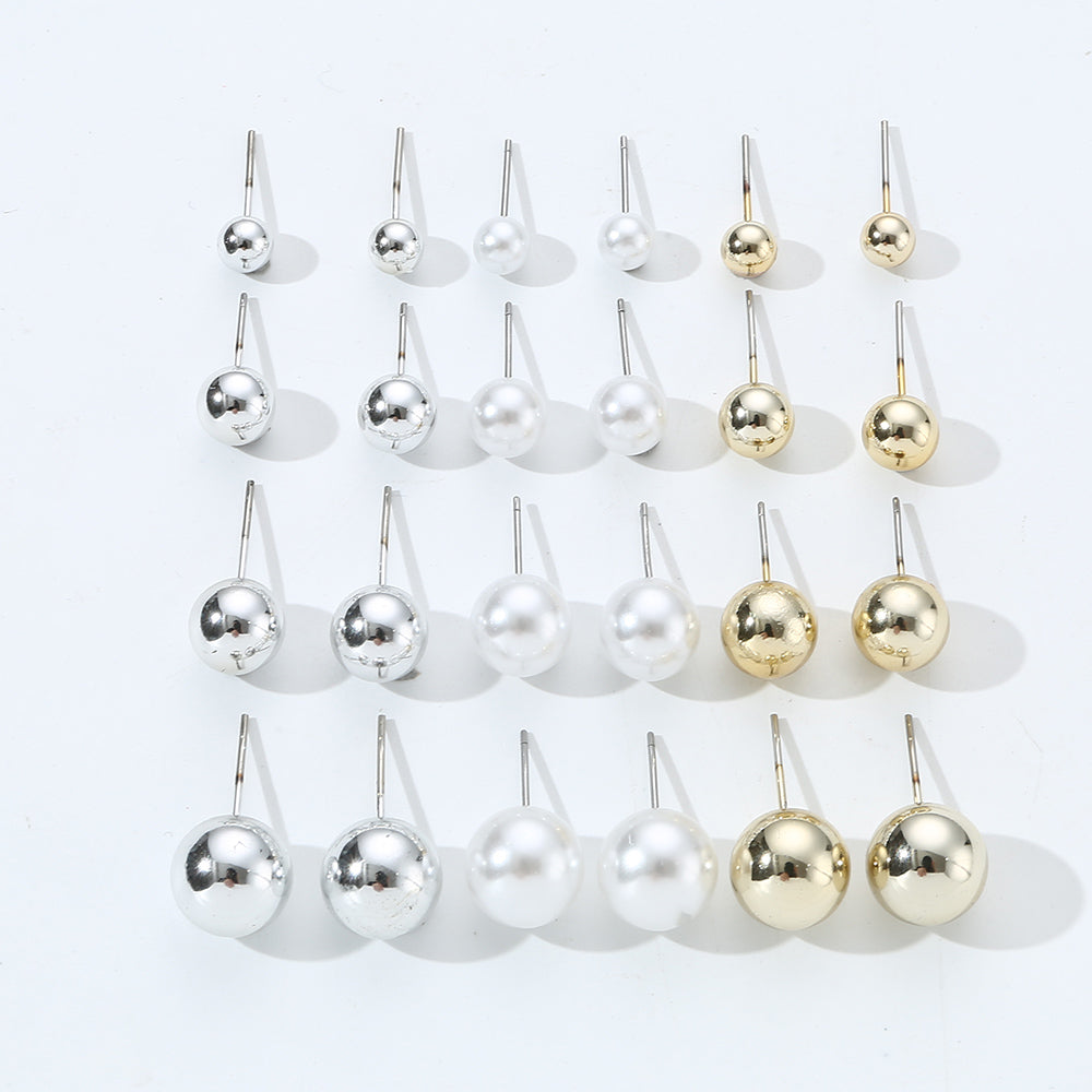 1 Set Simple Style Korean Style Pentagram Pearl Flower Inlay Alloy Artificial Pearls Artificial Diamond Ear Studs