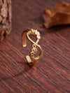 Simple Style Commute Letter Infinity Lines Copper Plating Inlay Zircon 18k Gold Plated Open Rings