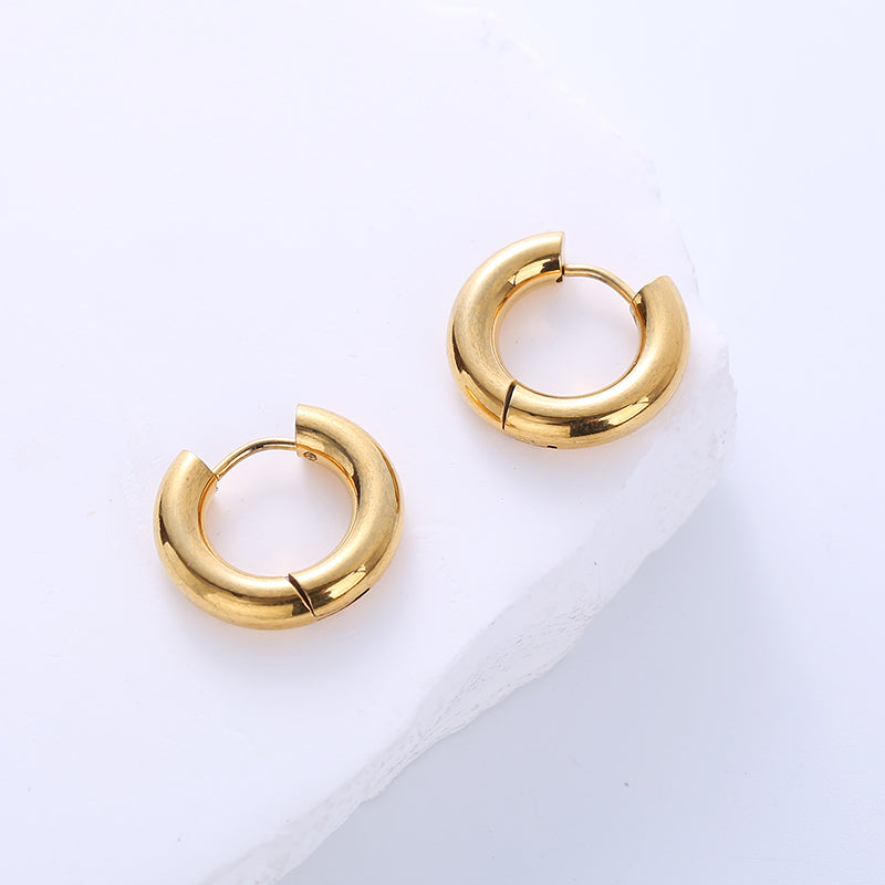 1 Pair Simple Style Heart Shape Flower Plating Stainless Steel 18k Gold Plated Earrings