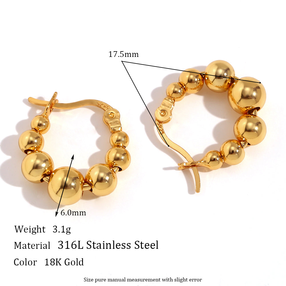 1 Pair Basic Classic Style Geometric Plating Stainless Steel 18k Gold Plated Earrings