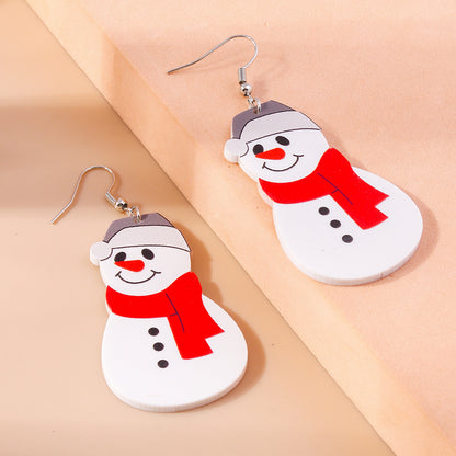 1 Pair Cute Santa Claus Snowman Zinc Alloy Drop Earrings