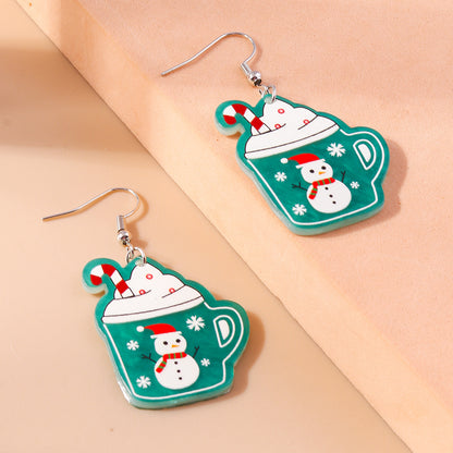 1 Pair Cute Santa Claus Snowman Zinc Alloy Drop Earrings