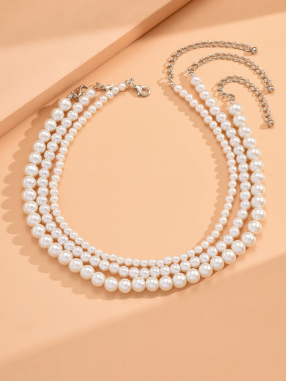 Elegant Solid Color Imitation Pearl Women's Necklace