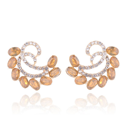 1 Pair Simple Style Water Droplets Plating Inlay Alloy Zircon Gold Plated Ear Studs