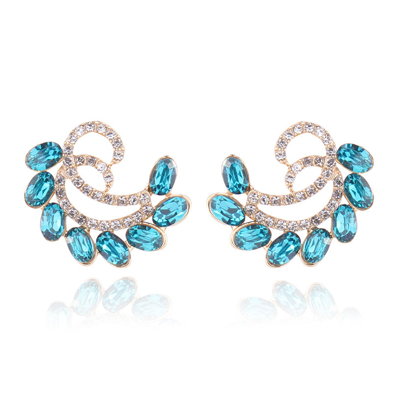 1 Pair Simple Style Water Droplets Plating Inlay Alloy Zircon Gold Plated Ear Studs