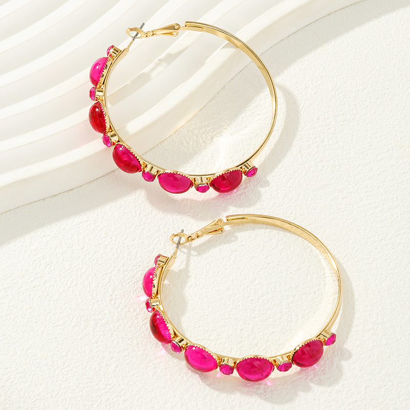 1 Pair Modern Style Round Alloy Hoop Earrings