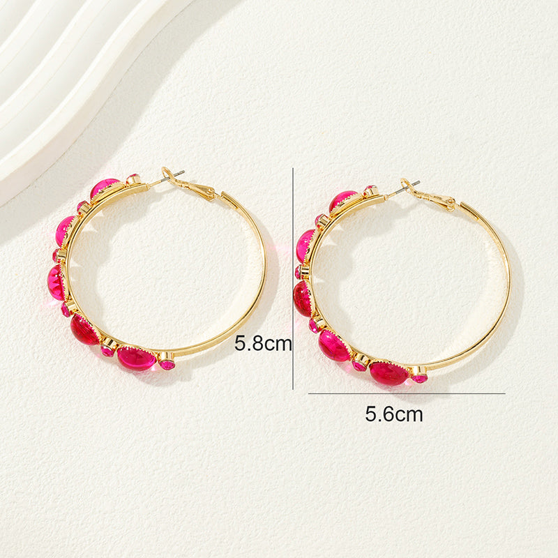 1 Pair Modern Style Round Alloy Hoop Earrings