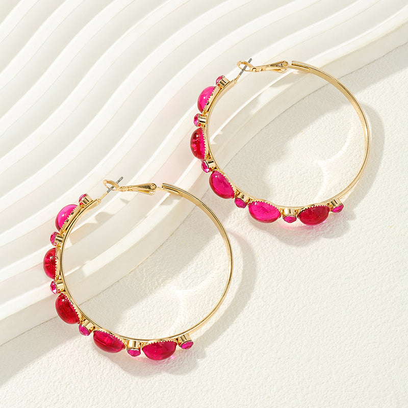 1 Pair Modern Style Round Alloy Hoop Earrings