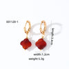 1 Pair Casual Sweet Simple Style Four Leaf Clover Plating Stainless Steel Natural Stone Drop Earrings