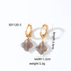 1 Pair Casual Sweet Simple Style Four Leaf Clover Plating Stainless Steel Natural Stone Drop Earrings