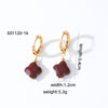 1 Pair Casual Sweet Simple Style Four Leaf Clover Plating Stainless Steel Natural Stone Drop Earrings