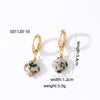 1 Pair Casual Sweet Simple Style Four Leaf Clover Plating Stainless Steel Natural Stone Drop Earrings