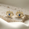 1 Pair Casual Streetwear Devil's Eye Plating Inlay Copper Zircon 18k Gold Plated White Gold Plated Ear Studs