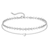 Vacation Heart Shape Stainless Steel Women's Anklet