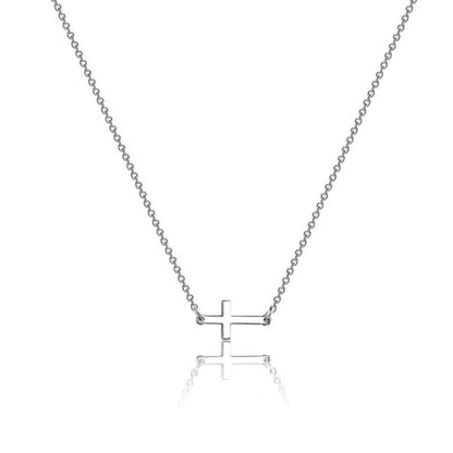 Simple Style Streetwear Cross Sterling Silver Plating Pendant Necklace