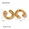 1 Pair Retro Geometric Plating Stainless Steel 18k Gold Plated Ear Cuffs