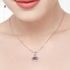 Elegant Crown Sterling Silver Inlay Zircon Charms Pendant Necklace