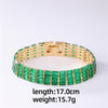 Simple Style Korean Style Square Copper Plating Inlay Zircon Bracelets