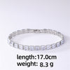 Simple Style Korean Style Square Copper Plating Inlay Zircon Bracelets