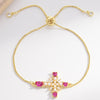 Elegant Cross Copper Gold Plated Artificial Pearls Zircon Bracelets In Bulk