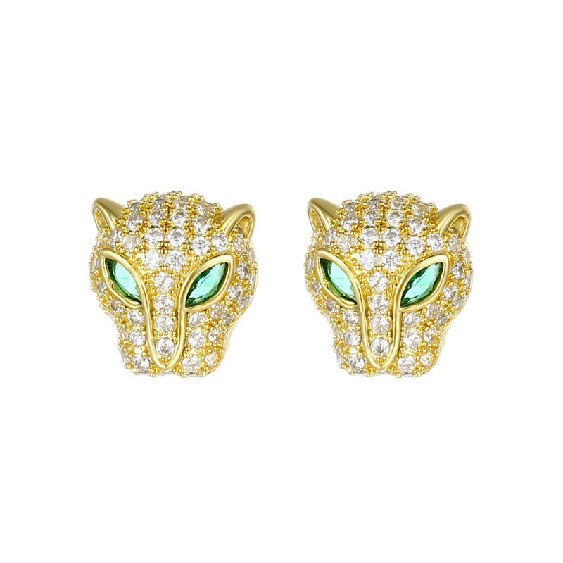 1 Pair Streetwear Animal Plating Inlay Copper Zircon Ear Studs