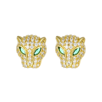 1 Pair Streetwear Animal Plating Inlay Copper Zircon Ear Studs