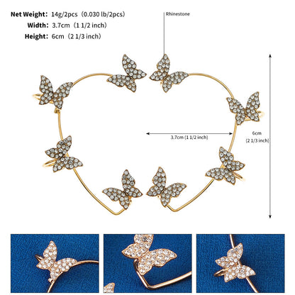 Wholesale Jewelry Sweet Flower Crystal Inlay Ear Cuffs