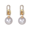 1 Pair Modern Style Geometric Plating Imitation Pearl Drop Earrings Ear Studs