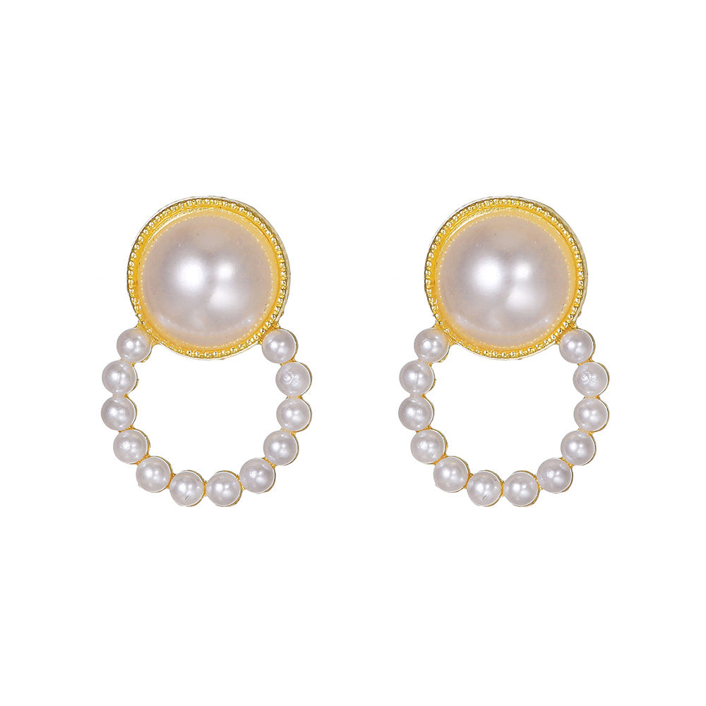 1 Pair Modern Style Geometric Plating Imitation Pearl Drop Earrings Ear Studs