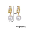 1 Pair Modern Style Geometric Plating Imitation Pearl Drop Earrings Ear Studs