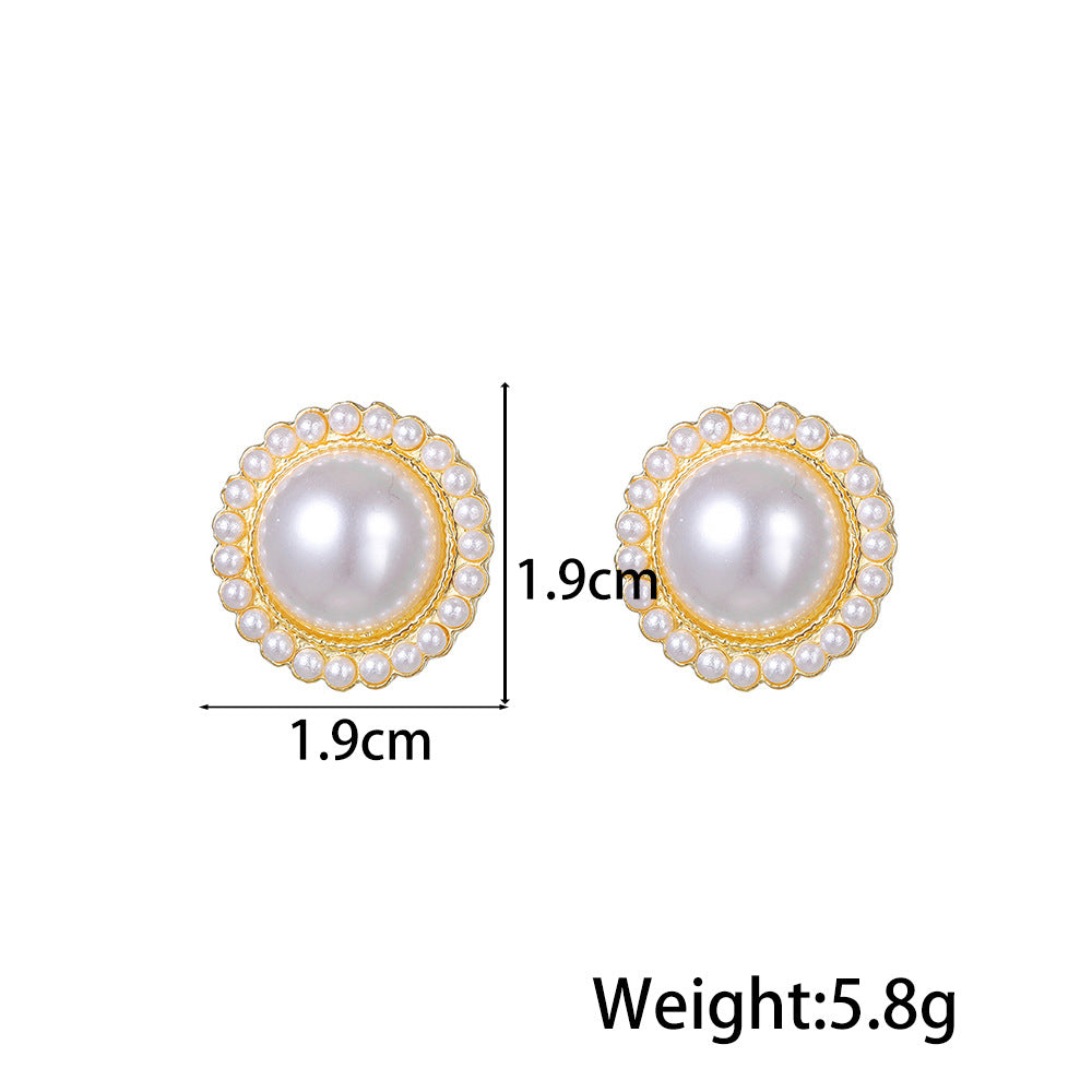 1 Pair Modern Style Geometric Plating Imitation Pearl Drop Earrings Ear Studs