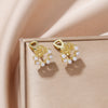 1 Pair Modern Style Geometric Plating Imitation Pearl Drop Earrings Ear Studs