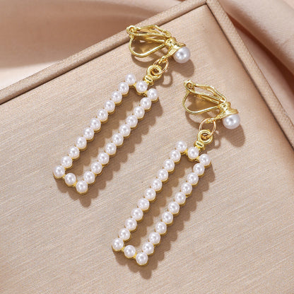 1 Pair Modern Style Geometric Plating Imitation Pearl Drop Earrings Ear Studs