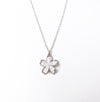 Simple Style Flower Sterling Silver Inlay Zircon Pendant Necklace