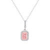 Ig Style Lady Korean Style Square Sterling Silver Inlay Zircon Pendant Necklace