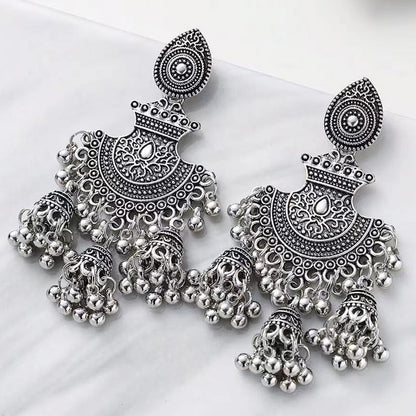 1 Pair Retro Roman Style Streetwear Bell Alloy Drop Earrings