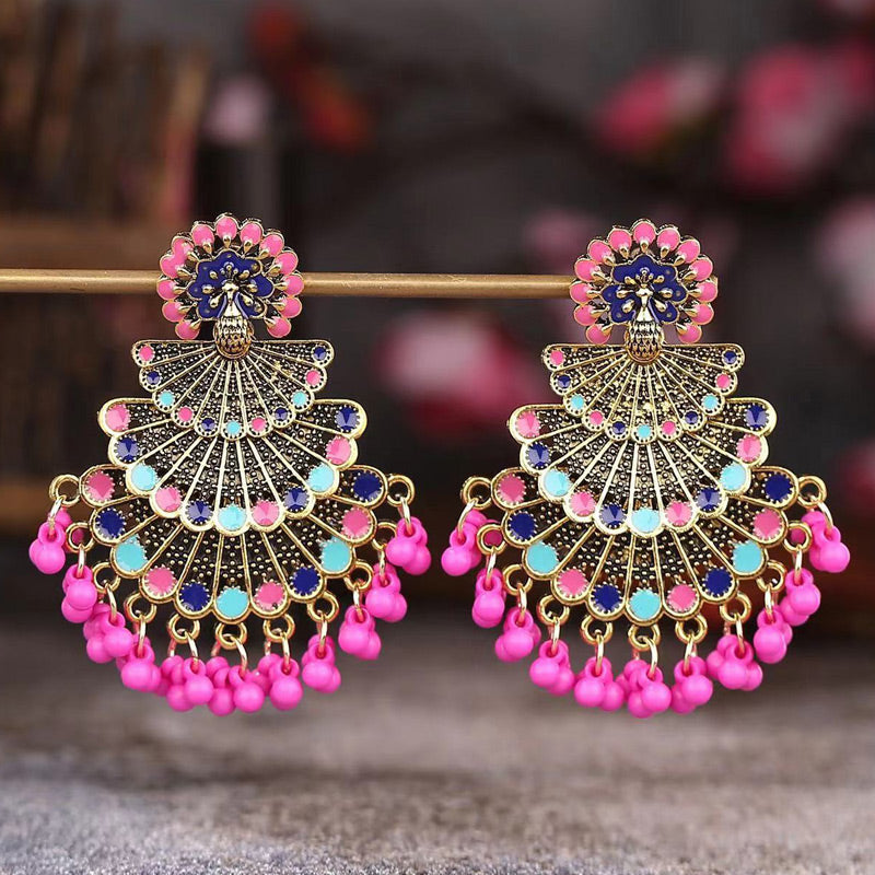 1 Pair Retro Roman Style Streetwear Bell Alloy Drop Earrings