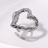 Vintage Style Heart Shape Stainless Steel Plating Open Rings