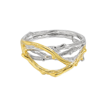 Original Design Geometric Sterling Silver Plating 18k Gold Plated Open Rings