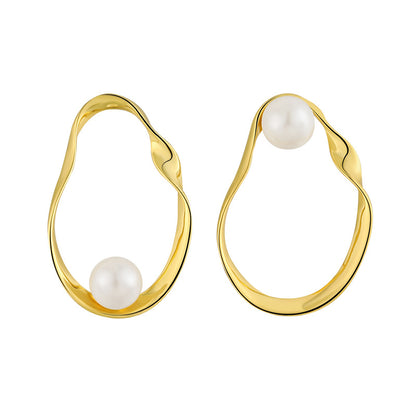 1 Pair Basic Geometric Plating Sterling Silver 18k Gold Plated Earrings