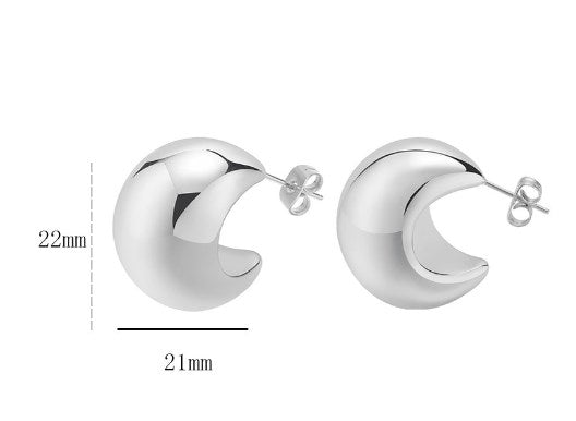 1 Pair Retro French Style C Shape U Shape Water Droplets Plating Stainless Steel 18k Gold Plated Earrings