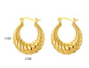 1 Pair Retro French Style C Shape U Shape Water Droplets Plating Stainless Steel 18k Gold Plated Earrings