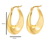 1 Pair Retro French Style C Shape U Shape Water Droplets Plating Stainless Steel 18k Gold Plated Earrings