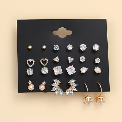 1 Set Fairy Style Elegant Shiny Star Heart Shape Butterfly Artificial Gemstones Artificial Crystal Alloy Gold Plated Silver Plated Ear Studs