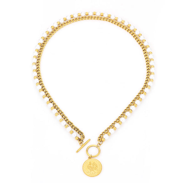 Wholesale Jewelry Lady Tree Artificial Pearl Titanium Steel Beaded Rings Earrings Necklace