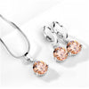 Lady Simple Style Classic Style Round Copper Plating Inlay Zircon Earrings Necklace