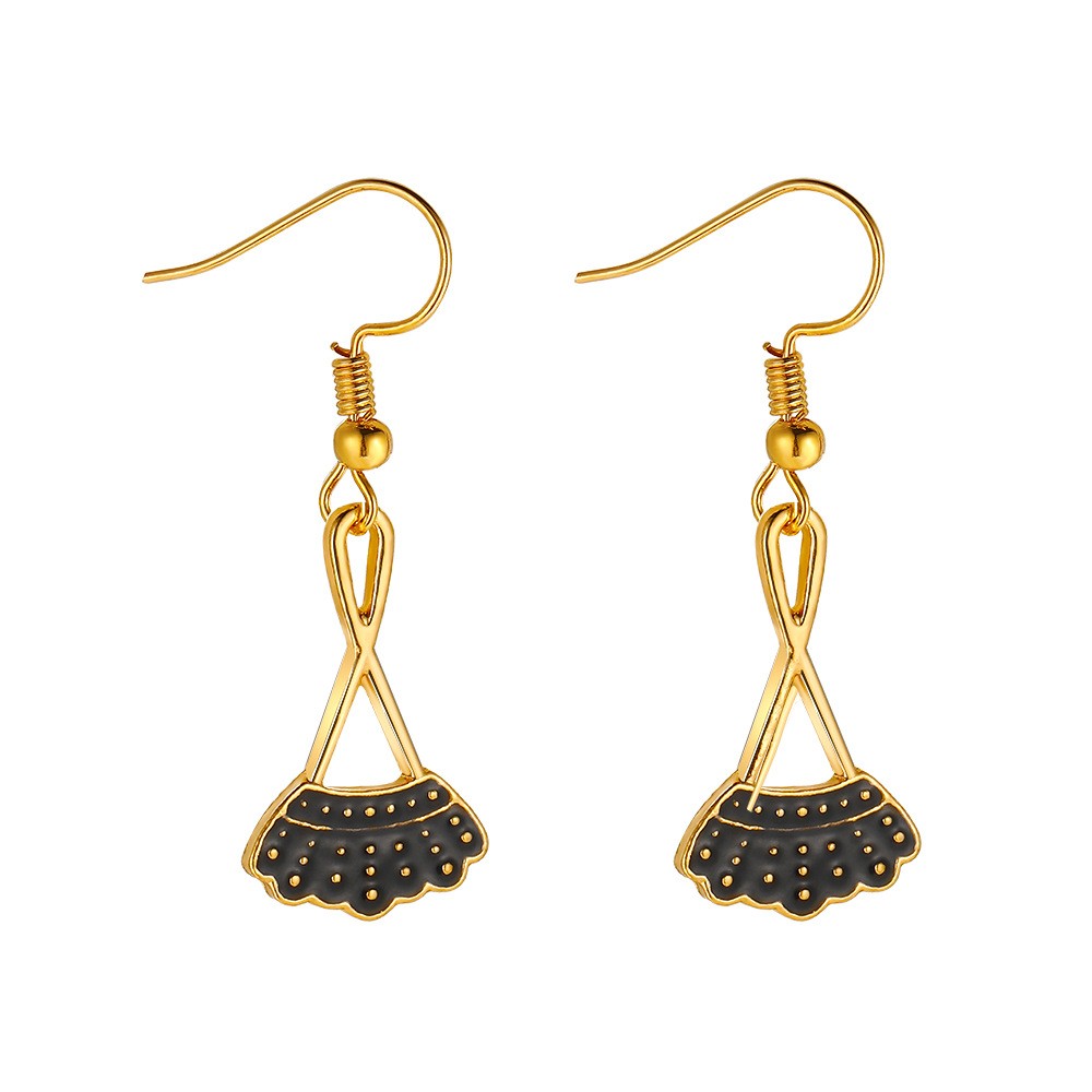 1 Pair Classical Gothic Punk Sector Enamel Plating Alloy Gold Plated Silver Plated Drop Earrings