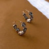 1 Pair Retro Heart Shape Inlay Alloy Rhinestones Hoop Earrings